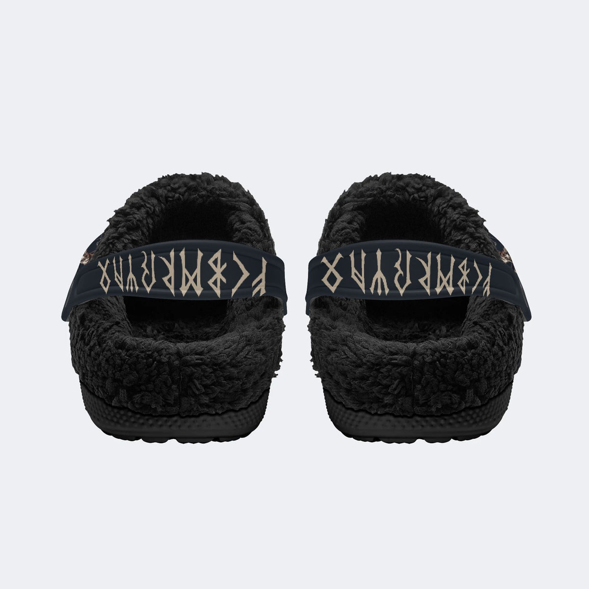 Gothic Rune Spider‑Fur Lined Slippers Sandals