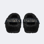 Gothic Rune Spider‑Fur Lined Slippers Sandals