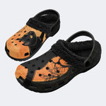 Midnight Cat - Fur Lined Slippers/Sandals
