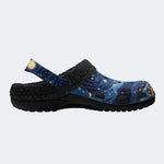 Van Gogh Black Cat - Fur Lined Slippers/Sandals