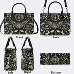Dark Cottagecore Forest Animal Bones Print - Leather Handbag