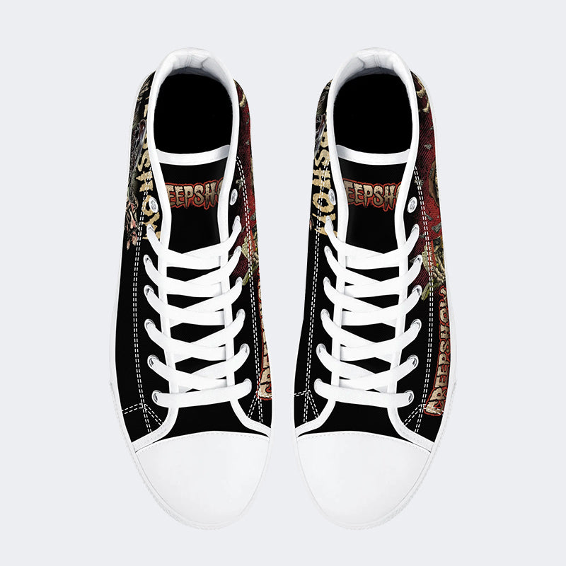 Horror Movie Vintage Graphic Print- High Top Canvas