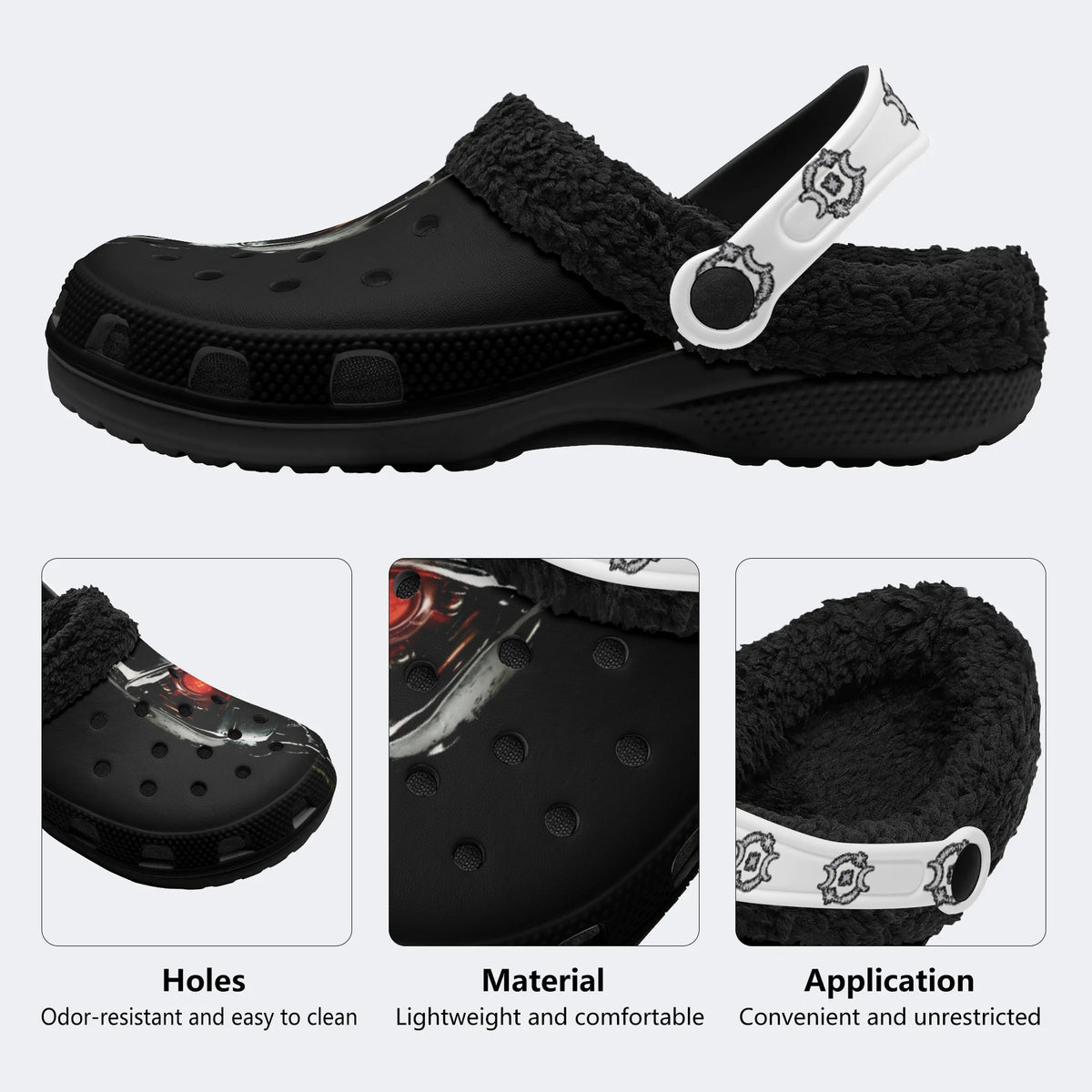 Terminator Print - Fur Lined Slippers/Sandals