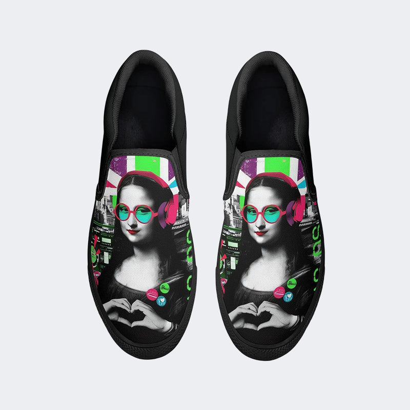 Mona Lisa Graffiti Kunstdruck - Slipper 