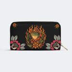 Flame Cowboy Frog Print - Leather Wallet