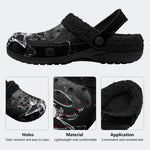 Gothic Lightning Skeleton - Fur Lined Slippers/Sandals