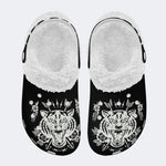 Unisex Tiger Print - Fur Lined Slippers/Sandals