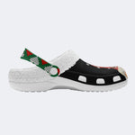 Funny Santa Claus Print - Fur Lined Slippers/Sandals