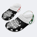 Horror Skull print - Fur Lined Slippers