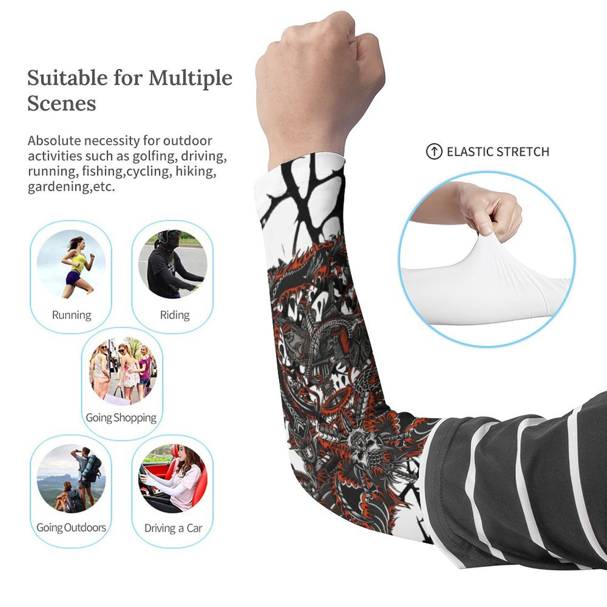 Skull Tattoo Print - Cooling sleeves