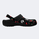 Dark Rose Skull Hearts - Fur Lined Slippers/Sandals