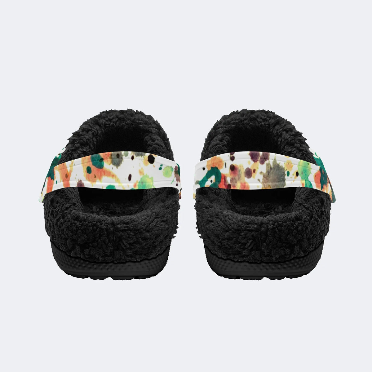 Unisex Ink Print - Fur Lined Slippers/Sandals