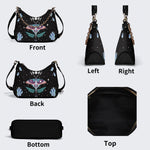 Death Moth Under The Stars - Leather Crossbody Bag