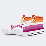 Lesbian Pride Flag High Top Canvas Shoes