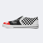 Unisex Black Metal Pinhead Print - Slip On Shoes