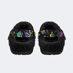 Gothic Dark Rock Skull - Fur Lined Slippers/Sandals