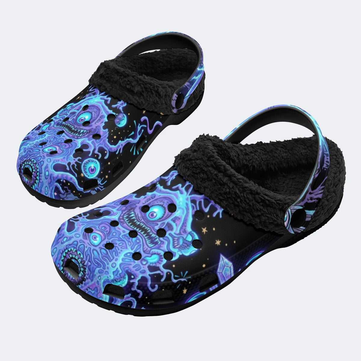 Neon Tentacle Monster - Fur Lined Slippers/Sandals