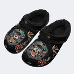 Panther Head Art Print - Fur Lined Slippers/Sandals