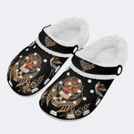 Skull Owl Print - Fur Lined Slippers/Sandals