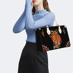 Tiger And Snake Print - Leather Handbag