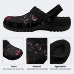 Unisex Evil Eyes Print - Fur Lined Slippers