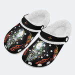 Horror Alien Print - Fur Lined Slippers/Sandals