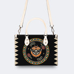 Death Moth Vintage Print - Leather Handbag