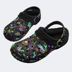 Gothic Dark Rock Skull - Fur Lined Slippers/Sandals