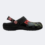 Gothic Horror Zombie Blood Moon Brain - Fur Lined Slippers/Sandals