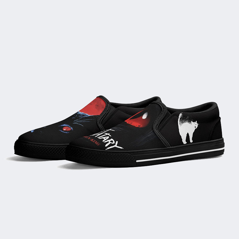 Unisex Retro PET SEMATARY Print - Slip On Shoes