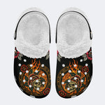 Head Swallowed By Flowers - Fur Lined Slippers/Sandals