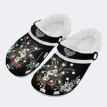 Eagle Skull Print - Fur Lined Slippers/Sandals