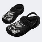 Personalized Name Death Moth Print - Fur Lined Slippers/Sandals