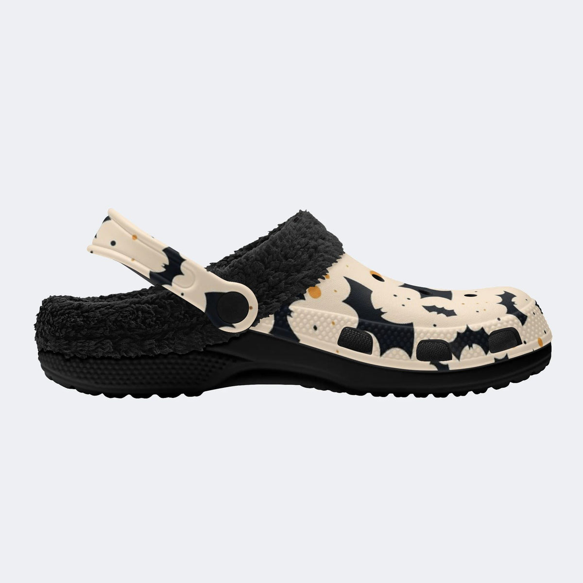 Spooky Bat Pattern - Fur Lined Slippers/Sandals