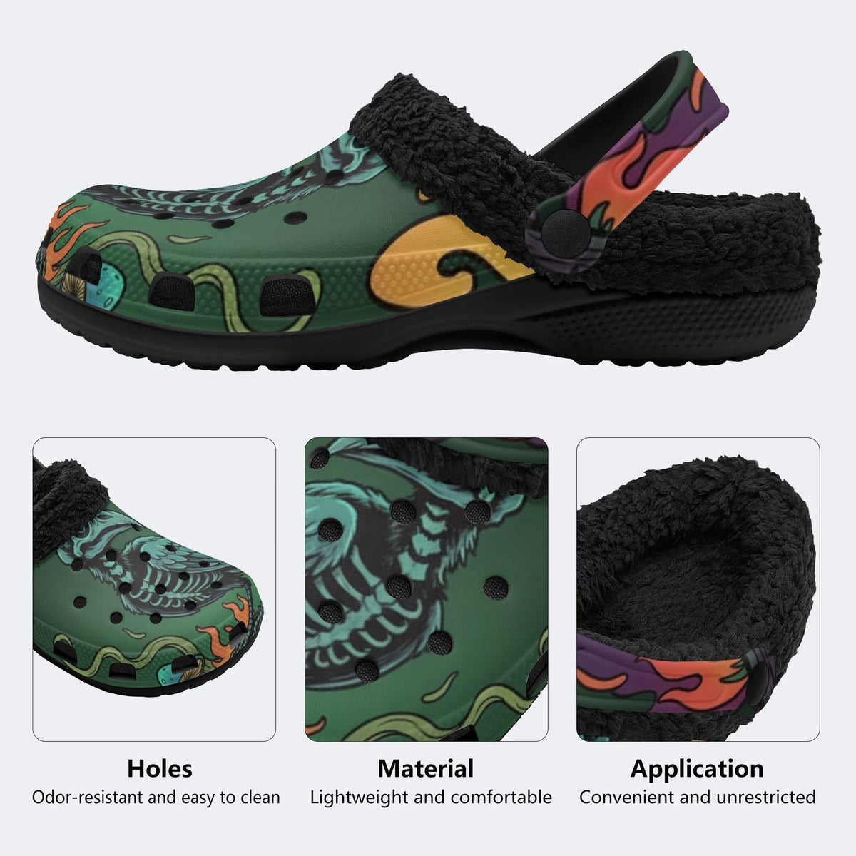 Green Raven - Fur Lined Slippers/Sandals