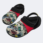 Jaws Retro Poster Unisex Classic - Fur Lined Slippers/Sandals