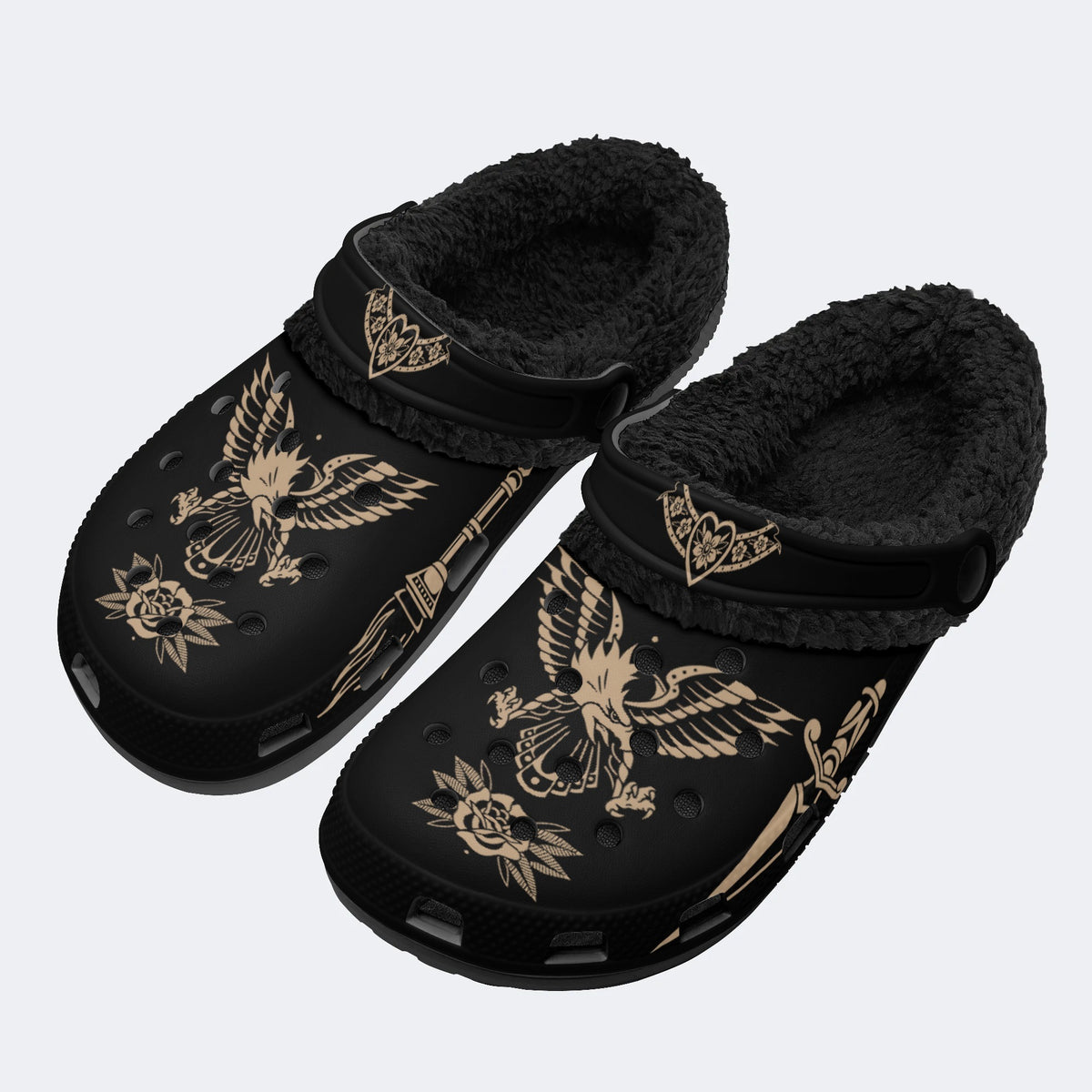 Golden Eagle Print - Fur Lined Slippers