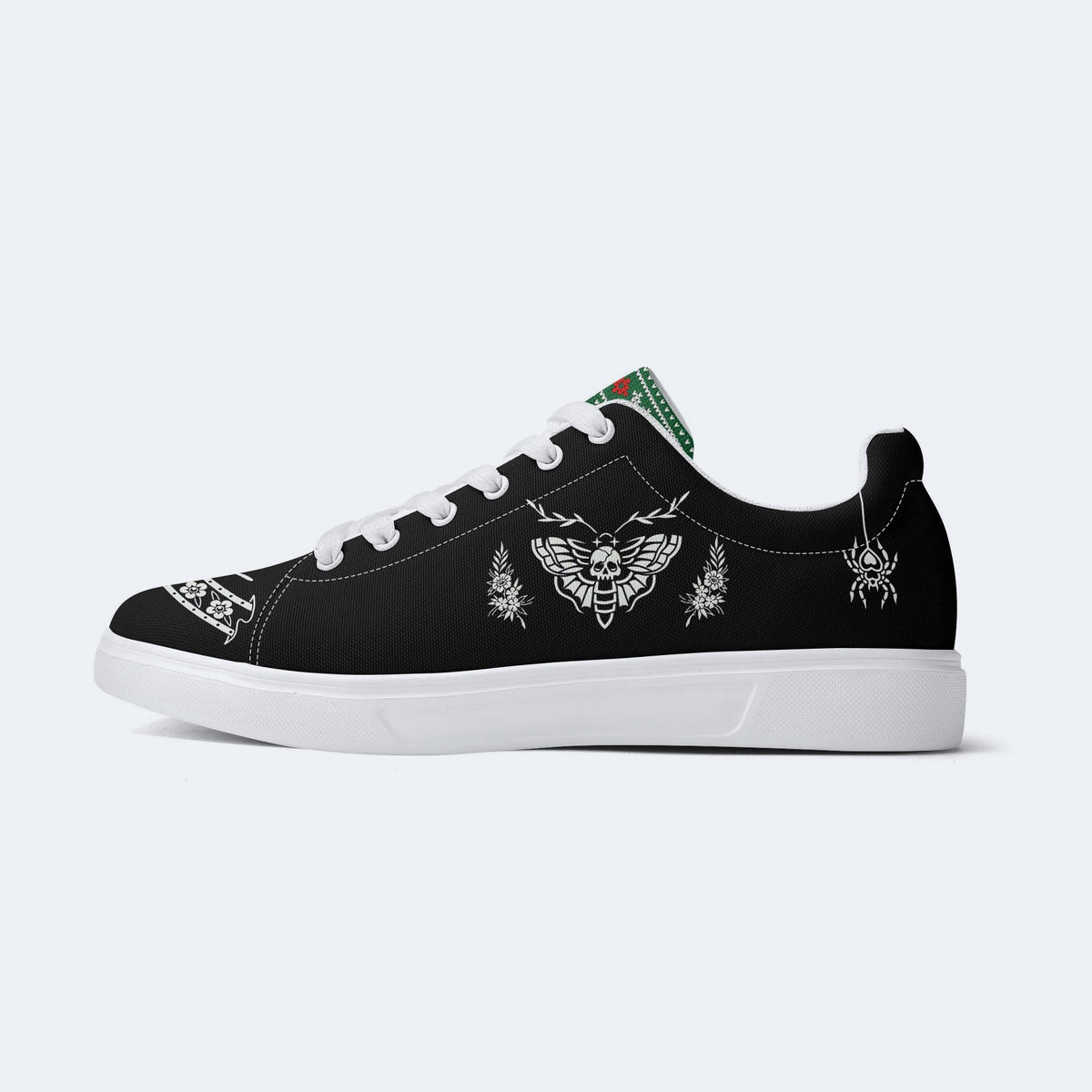 Death Moth Vintage Print - Skateboard Sneakers