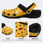 Ghost Bat Pumpkin Print - Fur Lined Slippers/Sandals