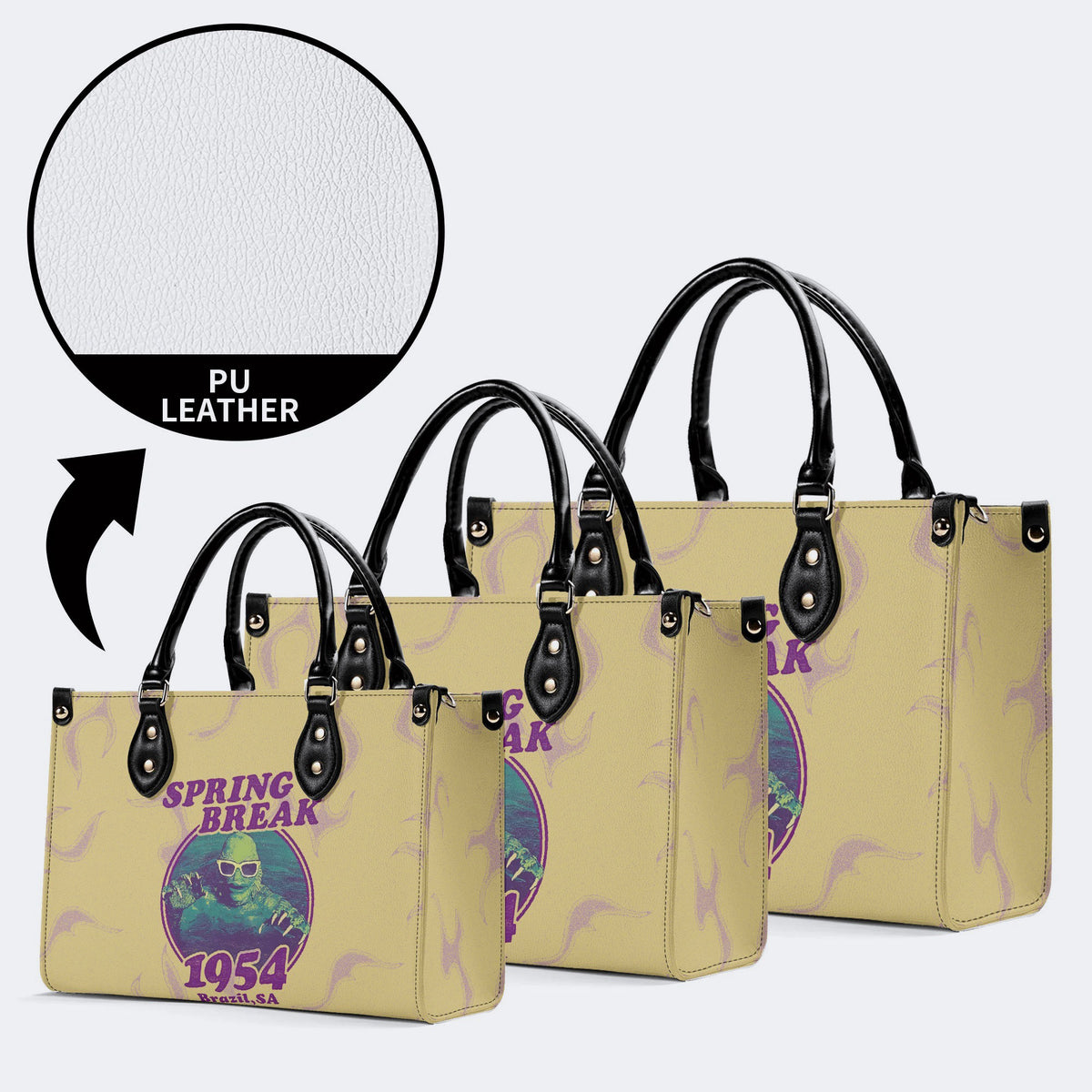 Horror Movies Print - Leather Handbag