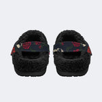 Spooky Rose Skull Vines - Fur Lined Slippers/Sandals