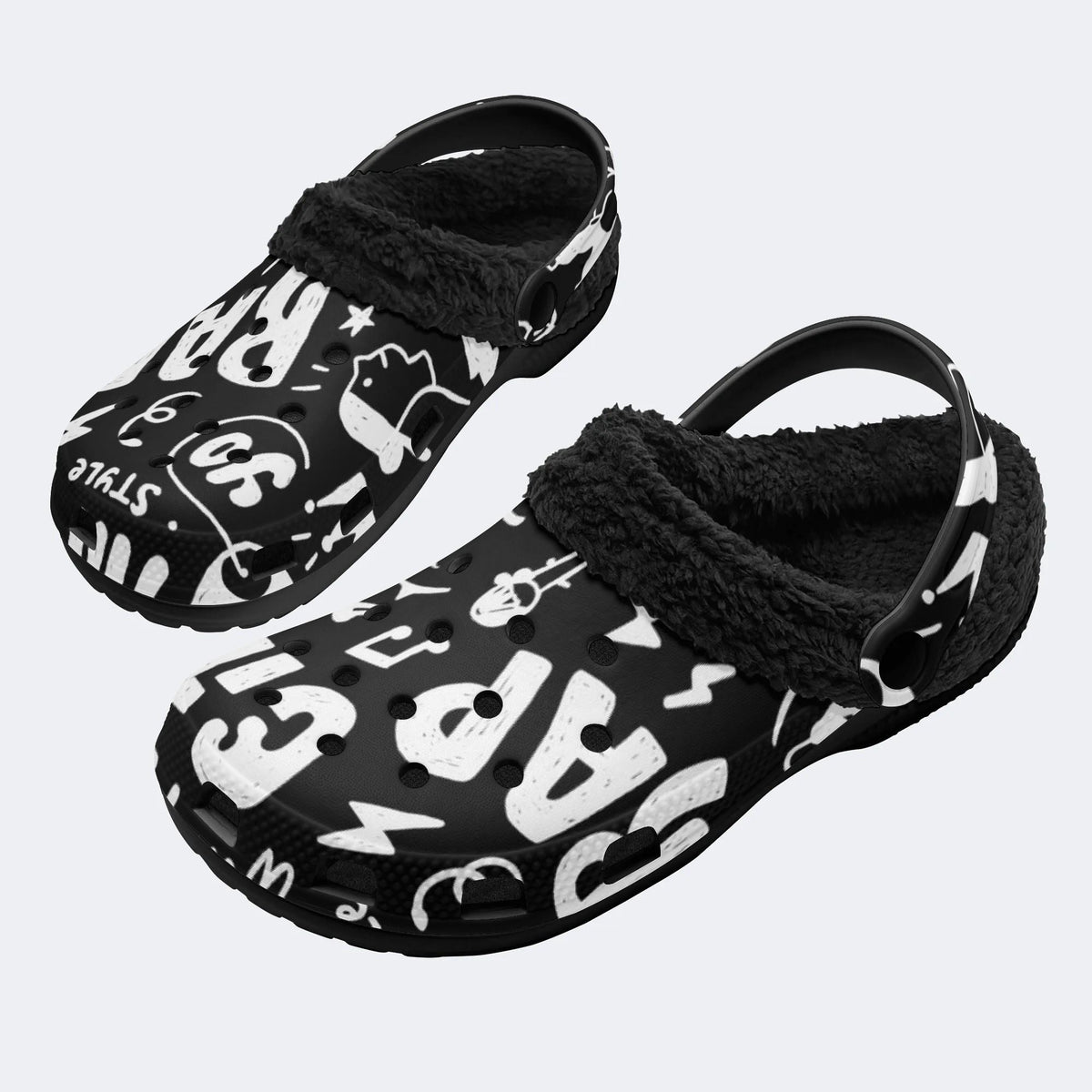 Street Graffiti - Fur Lined Slippers/Sandals