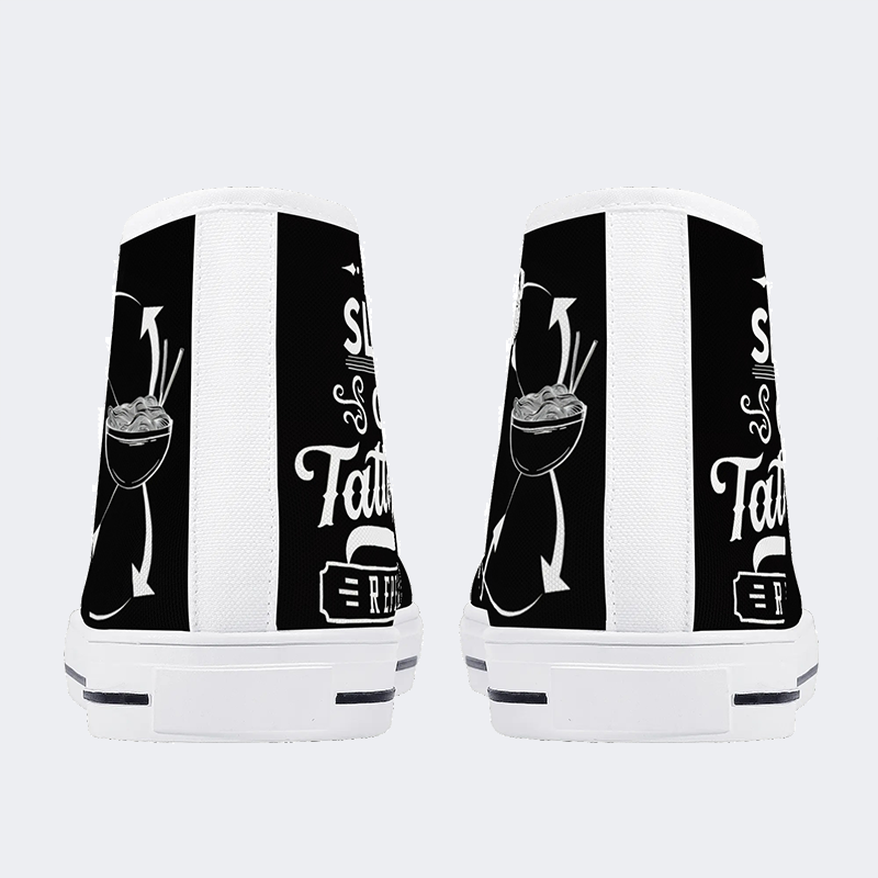 Unisex Eat Sleep Tattoo Wiederholungsdruck - High Top Canvas