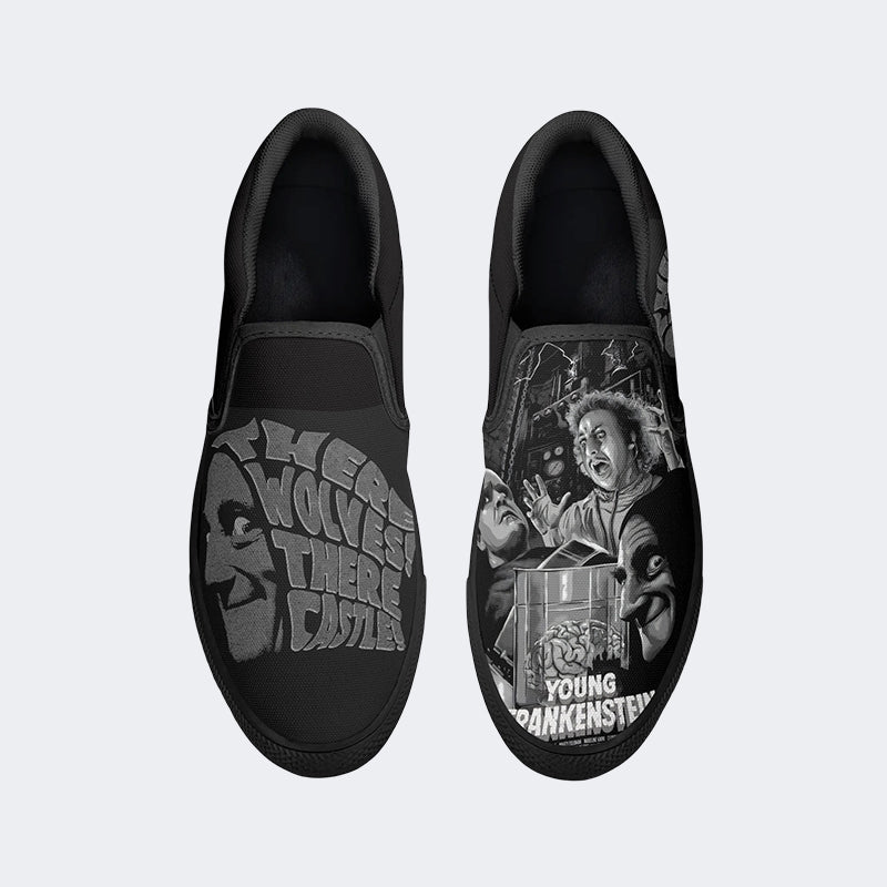 There Wolf There Castle Print - Slip On Shoes