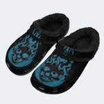 Dark Ice Flame Skull - Fur Lined Slippers/Sandals