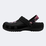 Moody Floral Skull - Fur Lined Slippers/Sandals