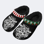 Horror Skull print - Fur Lined Slippers