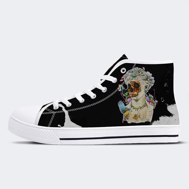 Unisex Totenkopf &amp; Buchstaben Druck - High Top Canvas