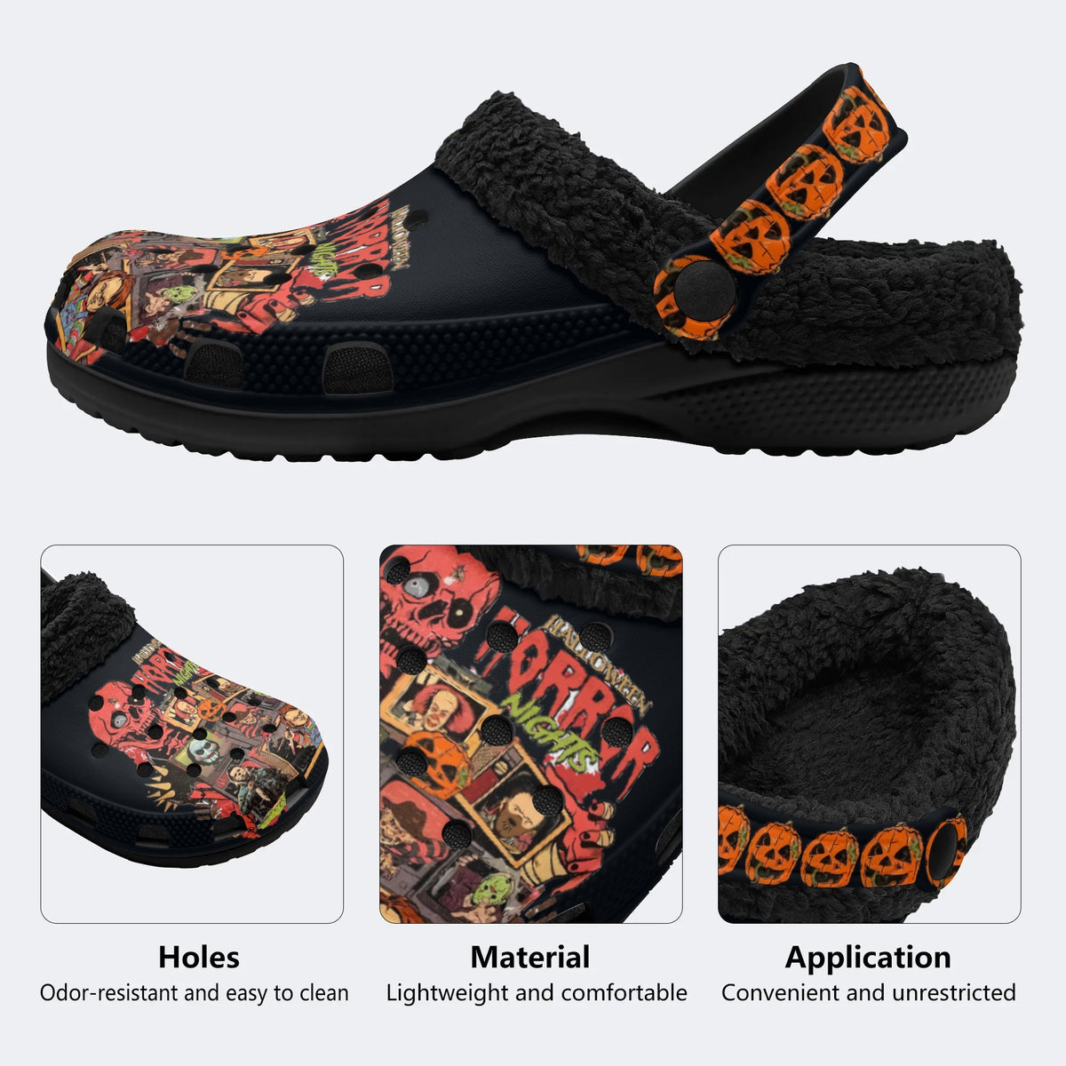 Halloween Horror Print - Fur Lined Slippers