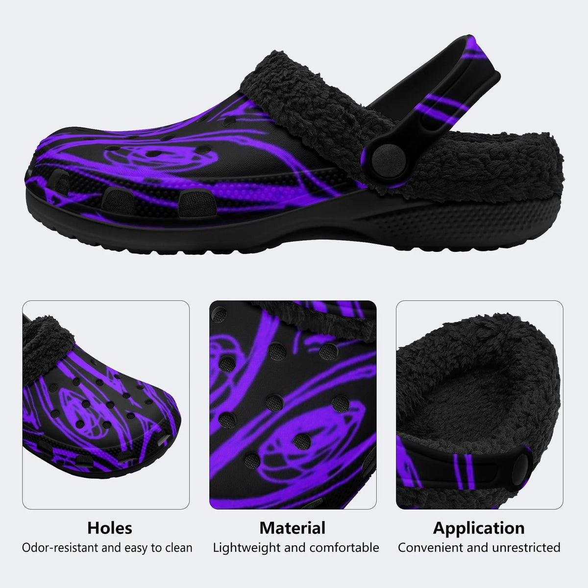 Goth Liquid Purple - Fur Lined Slippers/Sandals